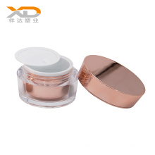 HOT selling acrylic lotion bottle white cosmetic pump plastic bottle rose gold  cosmetic jar